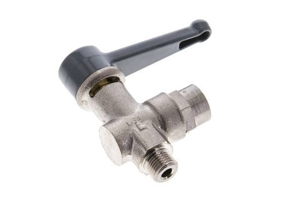 Vanne à bille en laiton à angle droit, 2 voies, mâle vers femelle G/G 1/8 pouce