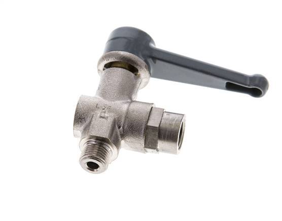 Vanne à bille en laiton à angle droit, 2 voies, mâle vers femelle G/G 1/8 pouce