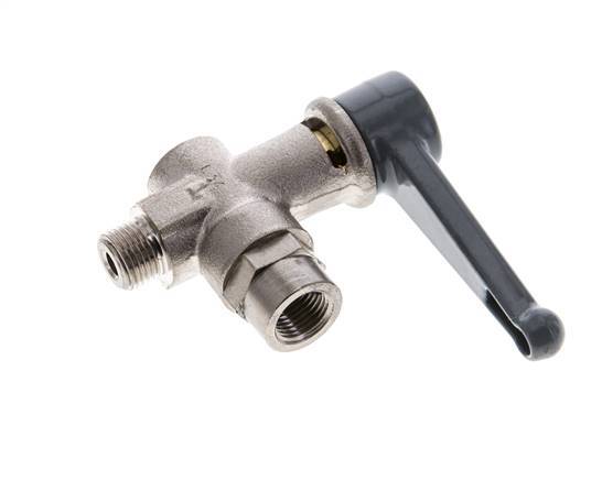 Vanne à bille en laiton à angle droit, 2 voies, mâle vers femelle G/G 1/8 pouce