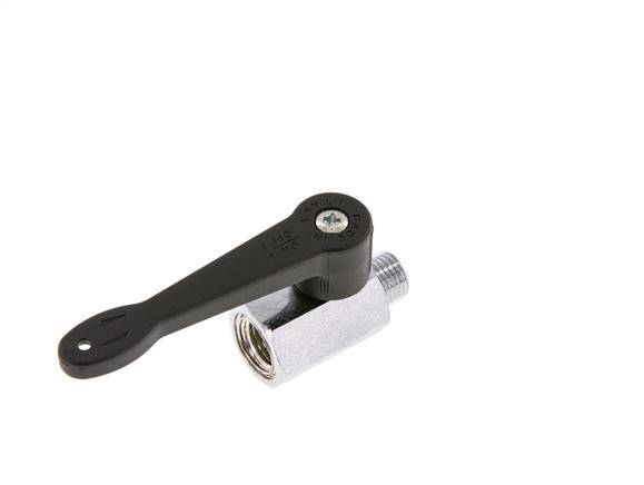 Male To Female G 1/4 inch 2-Way Brass Mini Ball Valve Long Handle 15 Bar