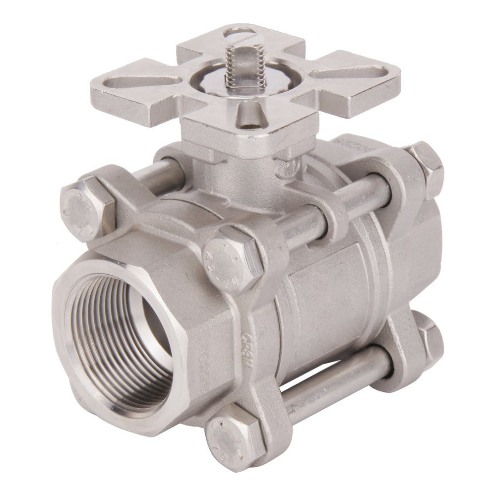 Valve à bille pneumatique G1'' 2 voies en acier inoxydable ouverte par ressort - BL2SA3