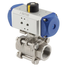 Valve à bille pneumatique G1'' 2 voies en acier inoxydable ouverte par ressort - BL2SA3
