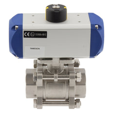 Valve à bille pneumatique G1'' 2 voies en acier inoxydable ouverte par ressort - BL2SA3