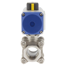 Valve à bille pneumatique G1'' 2 voies en acier inoxydable ouverte par ressort - BL2SA3
