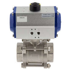 Valve à bille pneumatique G3'' 2 voies en acier inoxydable ouverte par ressort - BL2SA3