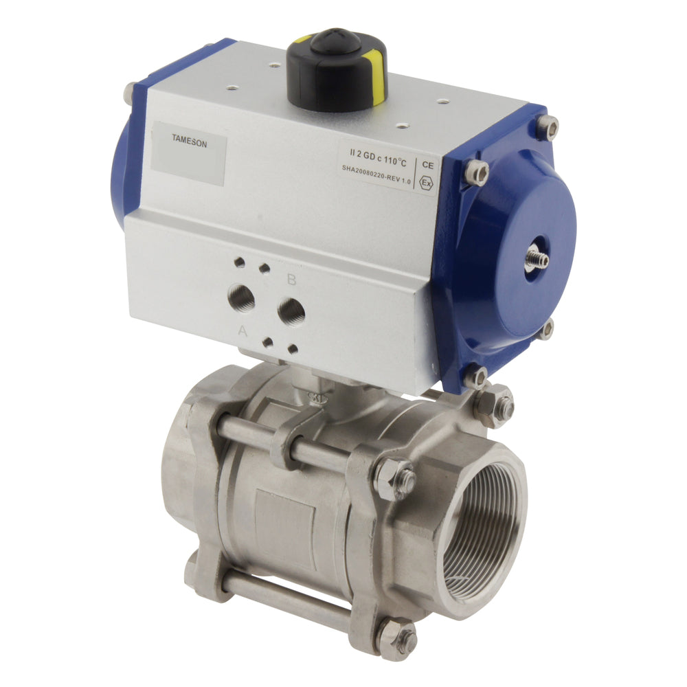 Valve à bille pneumatique G2'' 2 voies en acier inoxydable fermée par ressort - BL2SA3
