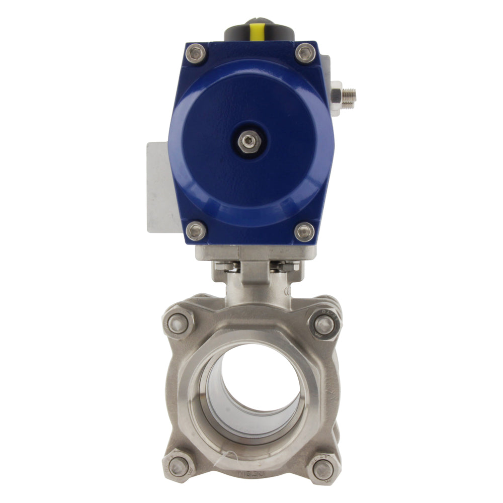 Valve à bille pneumatique G2-1/2'' 2 voies en acier inoxydable ouverte par ressort - BL2SA3