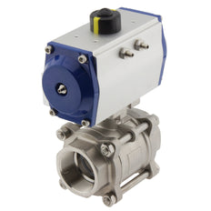 Robinet à boisseau sphérique pneumatique G2-1/2'' à double effet en acier inoxydable - BL2SA3