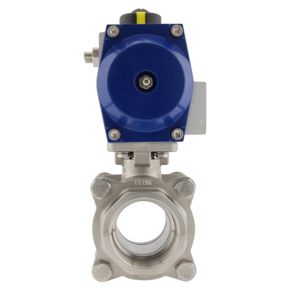 Valve à bille pneumatique G2-1/2'' 2 voies en acier inoxydable ouverte par ressort - BL2SA3