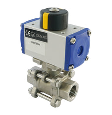 Valve à bille pneumatique G1/2'' 2 voies en acier inoxydable ouverte par ressort - BL2SA3