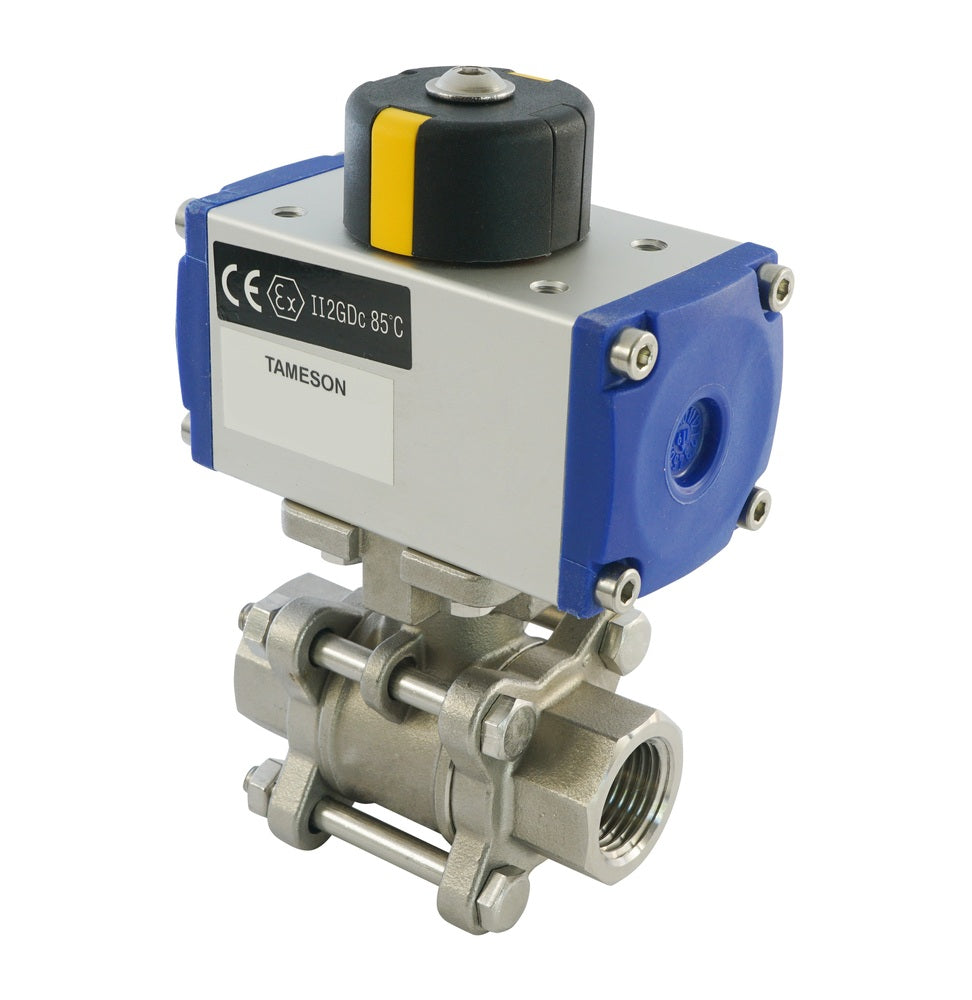 Valve à bille pneumatique G1/2'' 2 voies en acier inoxydable fermée par ressort - BL2SA3