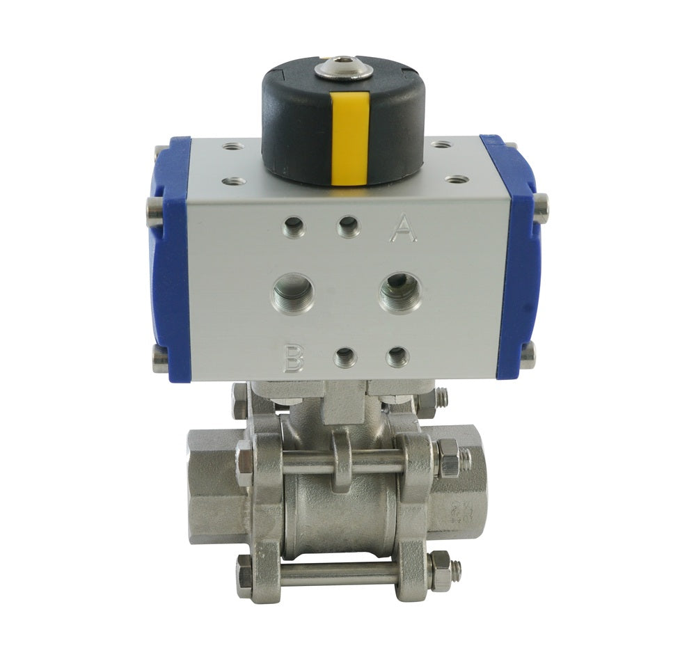 Valve à bille pneumatique G1/2'' 2 voies en acier inoxydable ouverte par ressort - BL2SA3