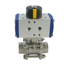 Robinet à boisseau sphérique pneumatique G1'' à double effet en acier inoxydable - BL2SA3
