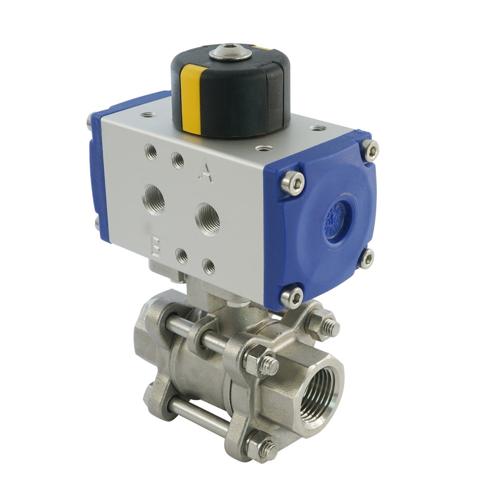 Valve à bille pneumatique G1/2'' 2 voies en acier inoxydable fermée par ressort - BL2SA3