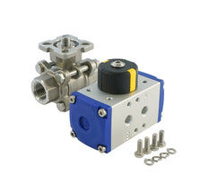 Vanne à bille pneumatique G1/4'' à double effet en acier inoxydable - BL2SA3