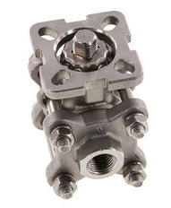 Vanne à boisseau spherique G1/4'' à 2 voies en acier inoxydable, 3 pièces à passage integral, ISO-Top - BL2SA3