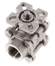 Vanne à boisseau spherique G3/4'' à 2 voies en acier inoxydable, 3 pièces à passage integral ISO-Top - BL2SA3