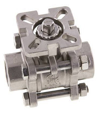 Vanne à boisseau spherique G3/4'' à 2 voies en acier inoxydable, 3 pièces à passage integral ISO-Top - BL2SA3