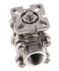 Vanne à boisseau spherique G3/4'' à 2 voies en acier inoxydable, 3 pièces à passage integral ISO-Top - BL2SA3