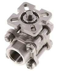 Vanne à boisseau spherique G3/4'' à 2 voies en acier inoxydable, 3 pièces à passage integral ISO-Top - BL2SA3