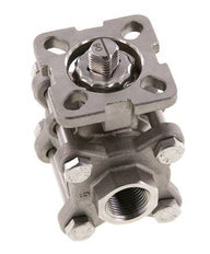 Vanne à bille en acier inoxydable à 2 voies G3/8'', 3 pièces à passage integral ISO-Top - BL2SA3