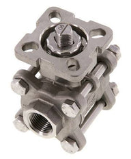 Vanne à bille en acier inoxydable à 2 voies G3/8'', 3 pièces à passage integral ISO-Top - BL2SA3