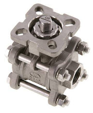 Vanne à bille en acier inoxydable à 2 voies G3/8'', 3 pièces à passage integral ISO-Top - BL2SA3