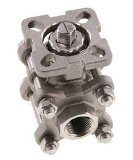 Vanne à bille en acier inoxydable à 2 voies G3/8'', 3 pièces à passage integral ISO-Top - BL2SA3