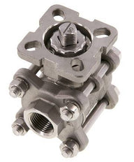 Vanne à bille en acier inoxydable à 2 voies G3/8'', 3 pièces à passage integral ISO-Top - BL2SA3