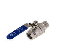 Robinet à boisseau sphérique à 2 voies en acier inoxydable, mâle à femelle R/Rp 1 pouce PN 63
