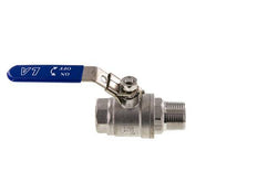 Robinet à boisseau sphérique à 2 voies en acier inoxydable, mâle à femelle R/Rp 1 pouce PN 63