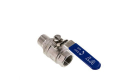 Robinet à boisseau sphérique à 2 voies en acier inoxydable, mâle à femelle R/Rp 1 pouce PN 63