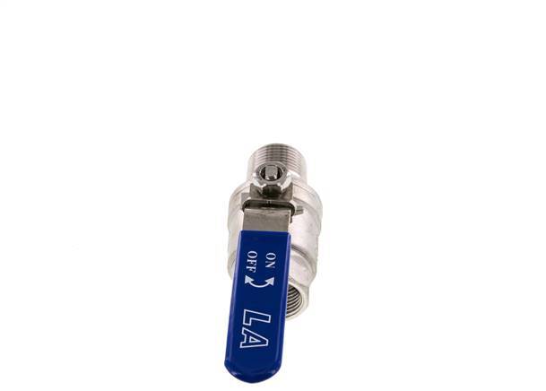 Robinet à boisseau sphérique à 2 voies en acier inoxydable, mâle à femelle R/Rp 1 pouce PN 63