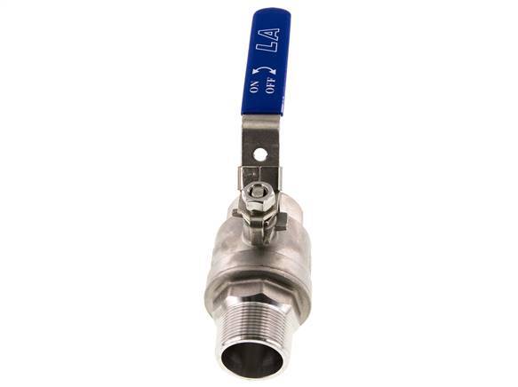 Robinet à boisseau sphérique à 2 voies en acier inoxydable, de mâle à femelle R/Rp 1-1/2 pouce PN 63