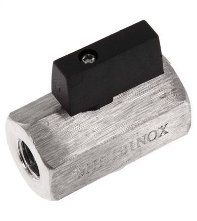 Mini vanne à bille G 1/4 pouce 2 voies en acier inoxydable 25 Bar