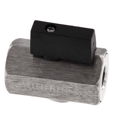 Mini vanne à bille G 1/4 pouce 2 voies en acier inoxydable 25 Bar