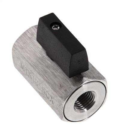 Mini vanne à bille G 1/4 pouce 2 voies en acier inoxydable 25 Bar