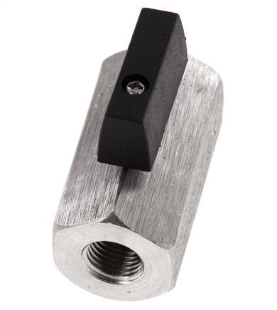 Mini vanne à bille G 1/4 pouce 2 voies en acier inoxydable 25 Bar
