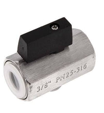 Mini vanne à boisseau sphérique G 3/8 pouce à 2 voies en acier inoxydable 25 Bar