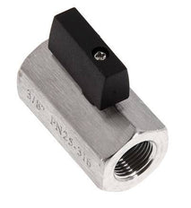 Mini vanne à boisseau sphérique G 3/8 pouce à 2 voies en acier inoxydable 25 Bar