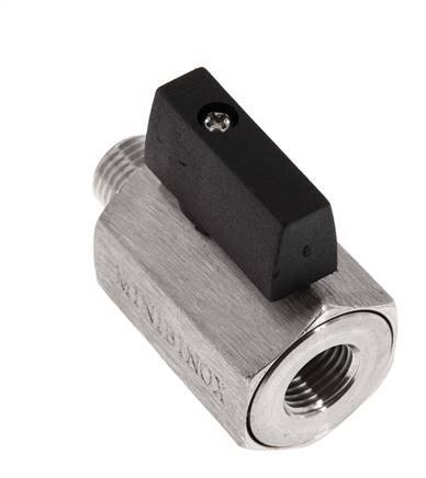 Mâle vers femelle G 1/4 pouce 2 voies mini vanne à bille en acier inoxydable 25 Bar