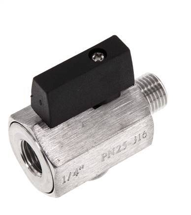 Mâle vers femelle G 1/4 pouce 2 voies mini vanne à bille en acier inoxydable 25 Bar