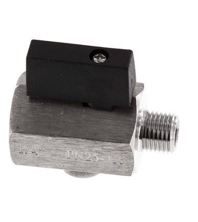 Mâle vers femelle G 1/4 pouce 2 voies mini vanne à bille en acier inoxydable 25 Bar