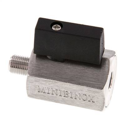 Mâle vers femelle G 1/8 pouce 2 voies mini vanne à bille en acier inoxydable 25 Bar