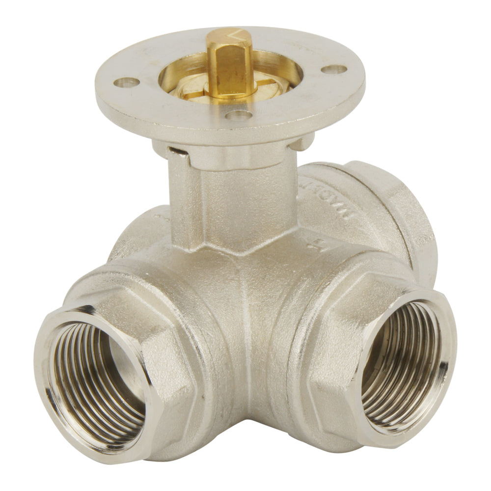 G1-1/2'' 3-Way T-port Brass Pneumatic Ball Valve Double Acting - BL3BA