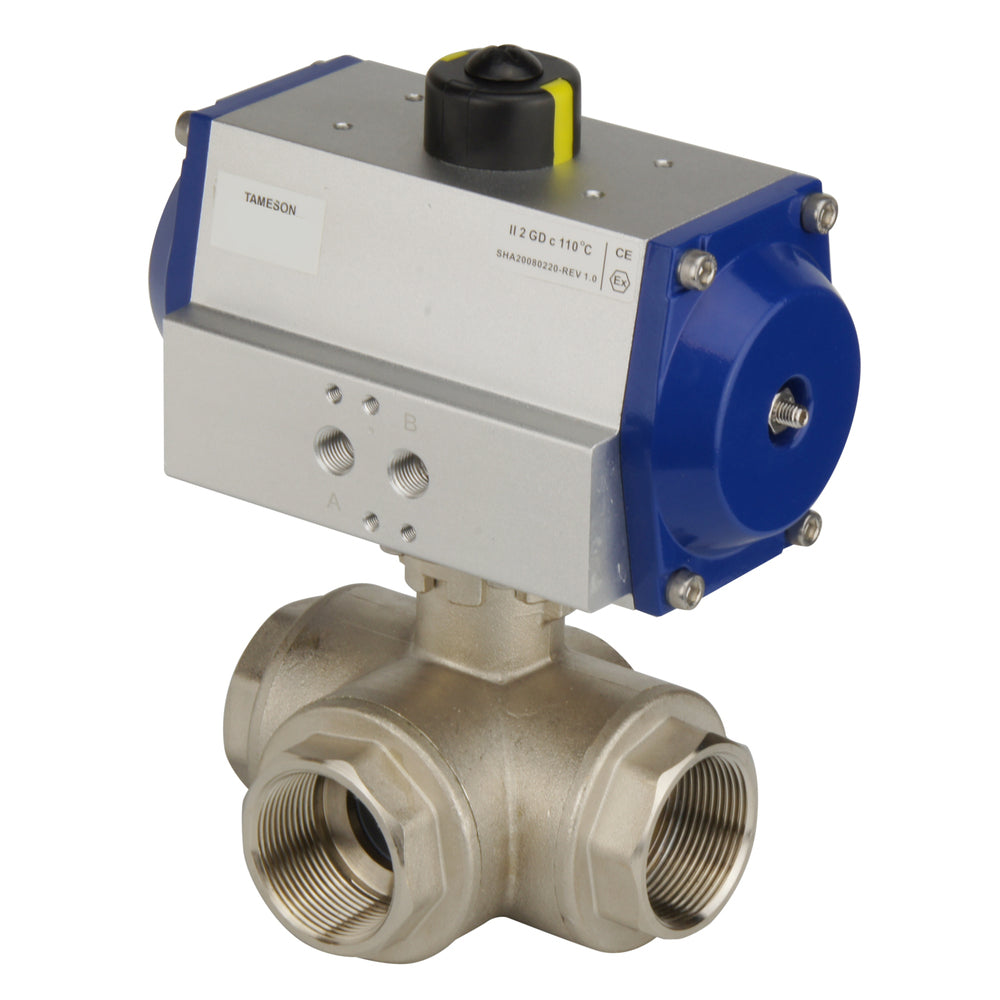 G2'' Vanne À Boule Pneumatique À 3 Voies En Laiton Double Effet - BL3BA