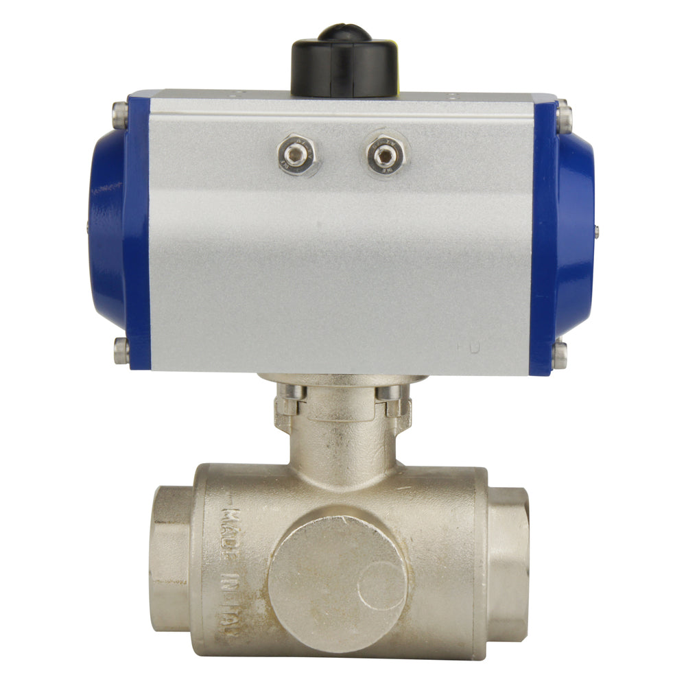 G2'' Vanne À Boule Pneumatique À 3 Voies En Laiton Double Effet - BL3BA