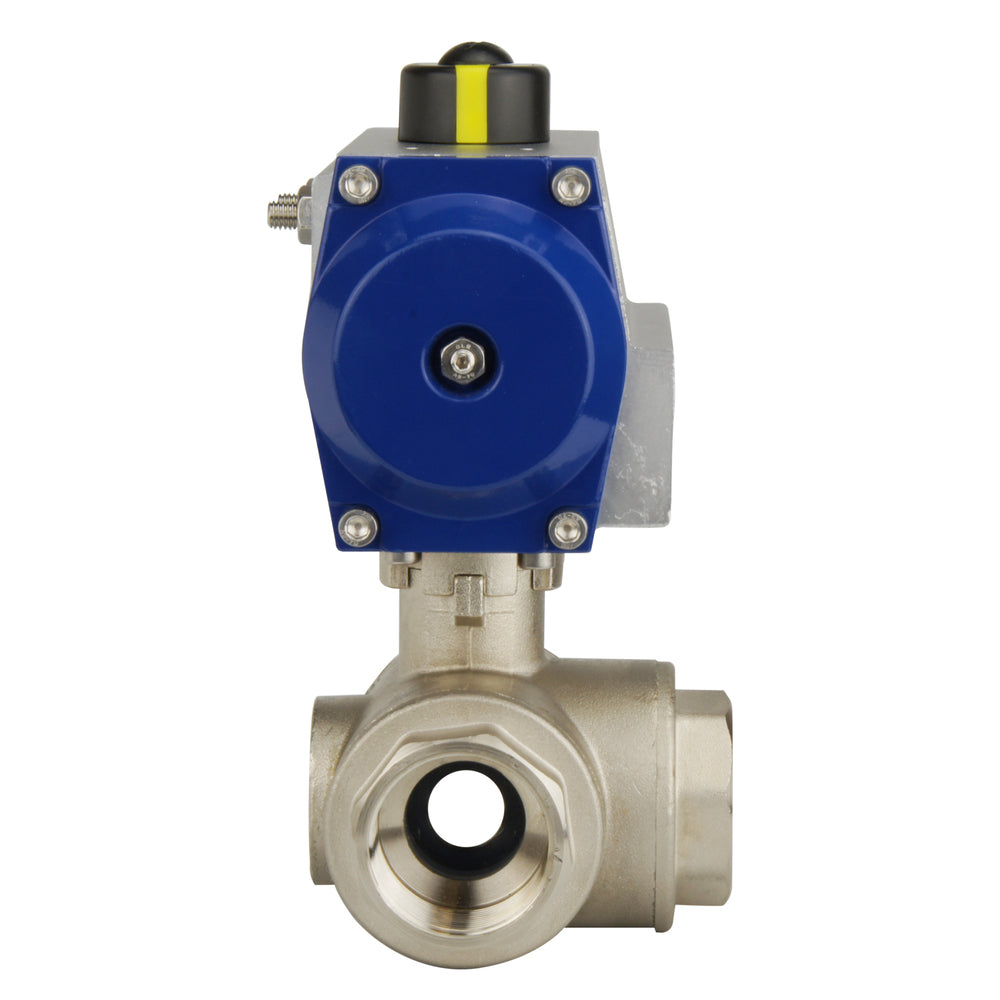 G2'' Vanne À Boule Pneumatique À 3 Voies En Laiton Double Effet - BL3BA