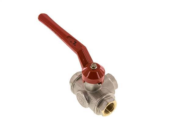 G1/2'' 3-way L-port Ball Valve Brass PTFE/NBR 50 bar - BL3BM