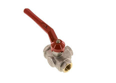 G1/2'' 3-way L-port Ball Valve Brass PTFE/NBR 50 bar - BL3BM